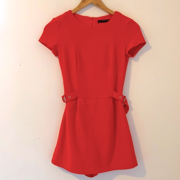 ZARA Orange jumpsuit with buckles on the waist. - Picture 4 of 5